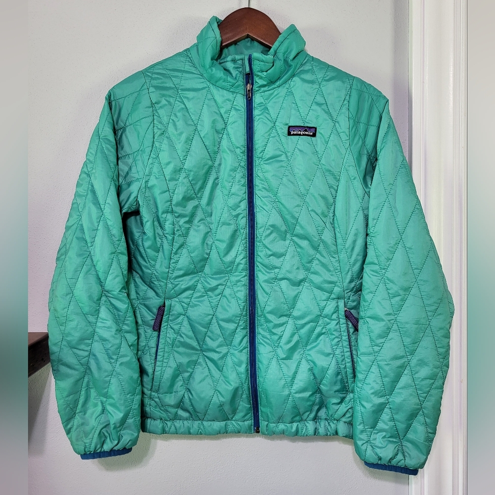 Patagonia Girls Teal Quilted Puffer Jacket